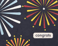 Recycled Paper Cards, "Congrats Fireworks"