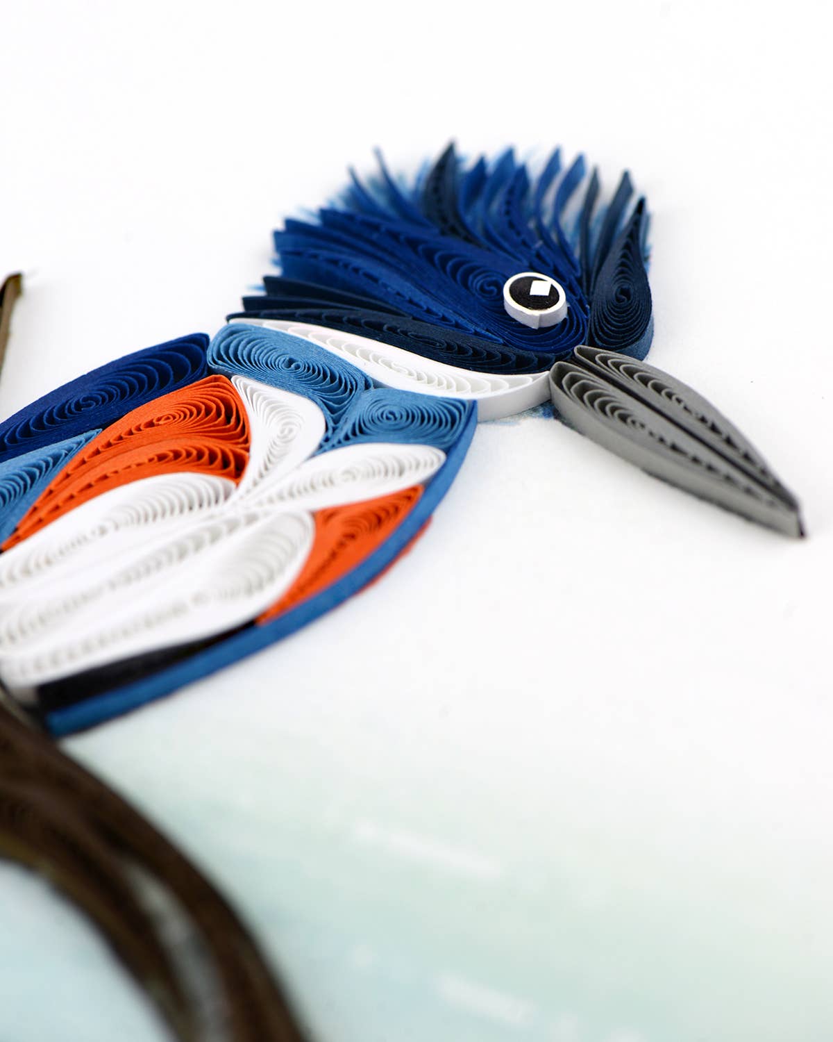 Quilled Greeting Card, "Perched Kingfisher"