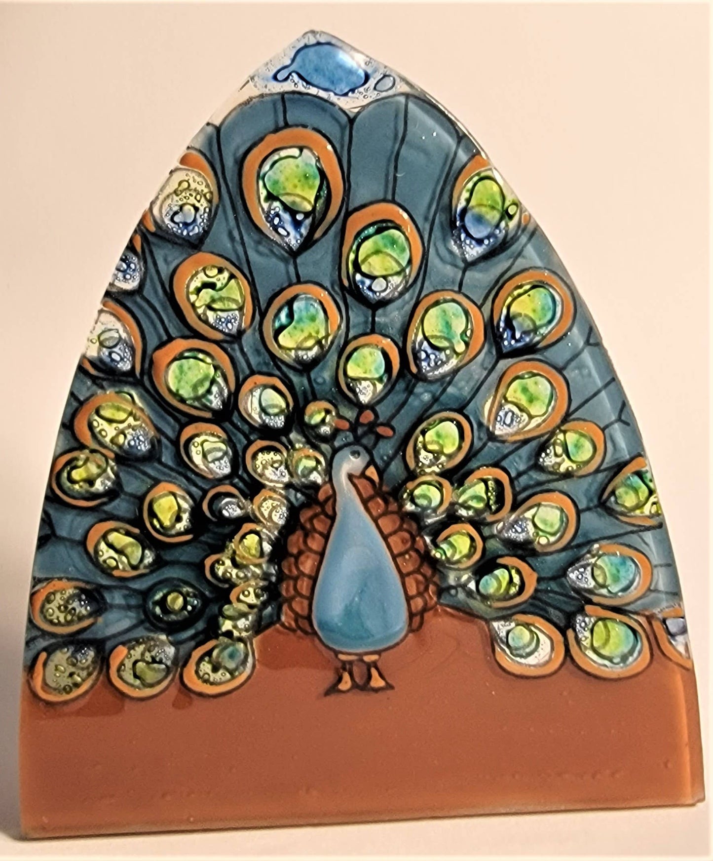 Glass Night Light - Peacock