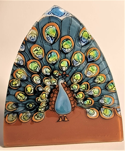 Glass Night Light - Peacock