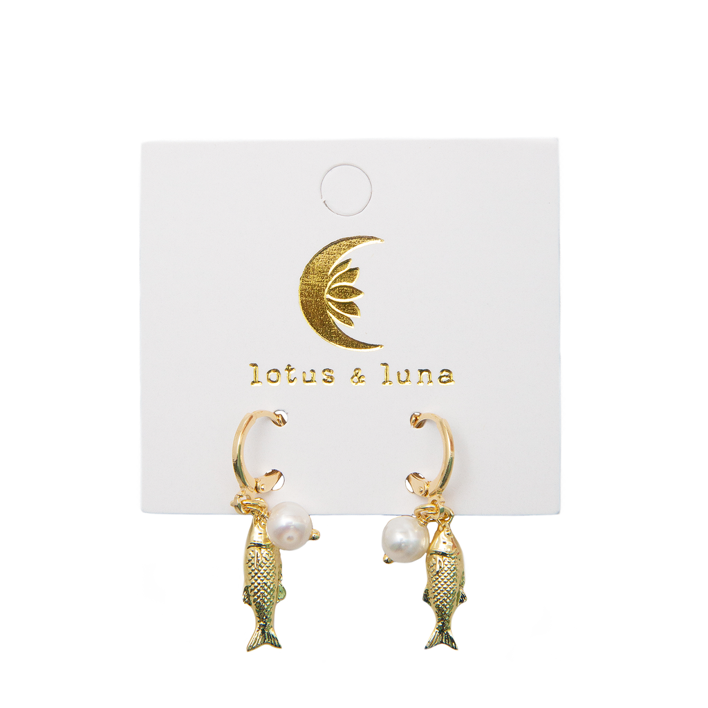 14K Gold Plated "Keep Swimming" Earrings
