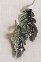 Earrings oval in oval pearl/strlg 3L white/silver