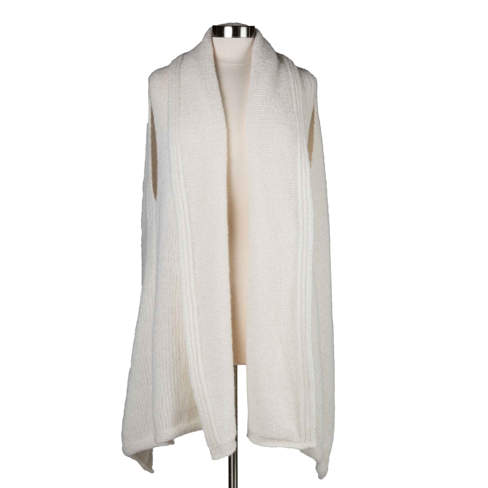 Wrap shawl alpaca/polymide 38L ivory