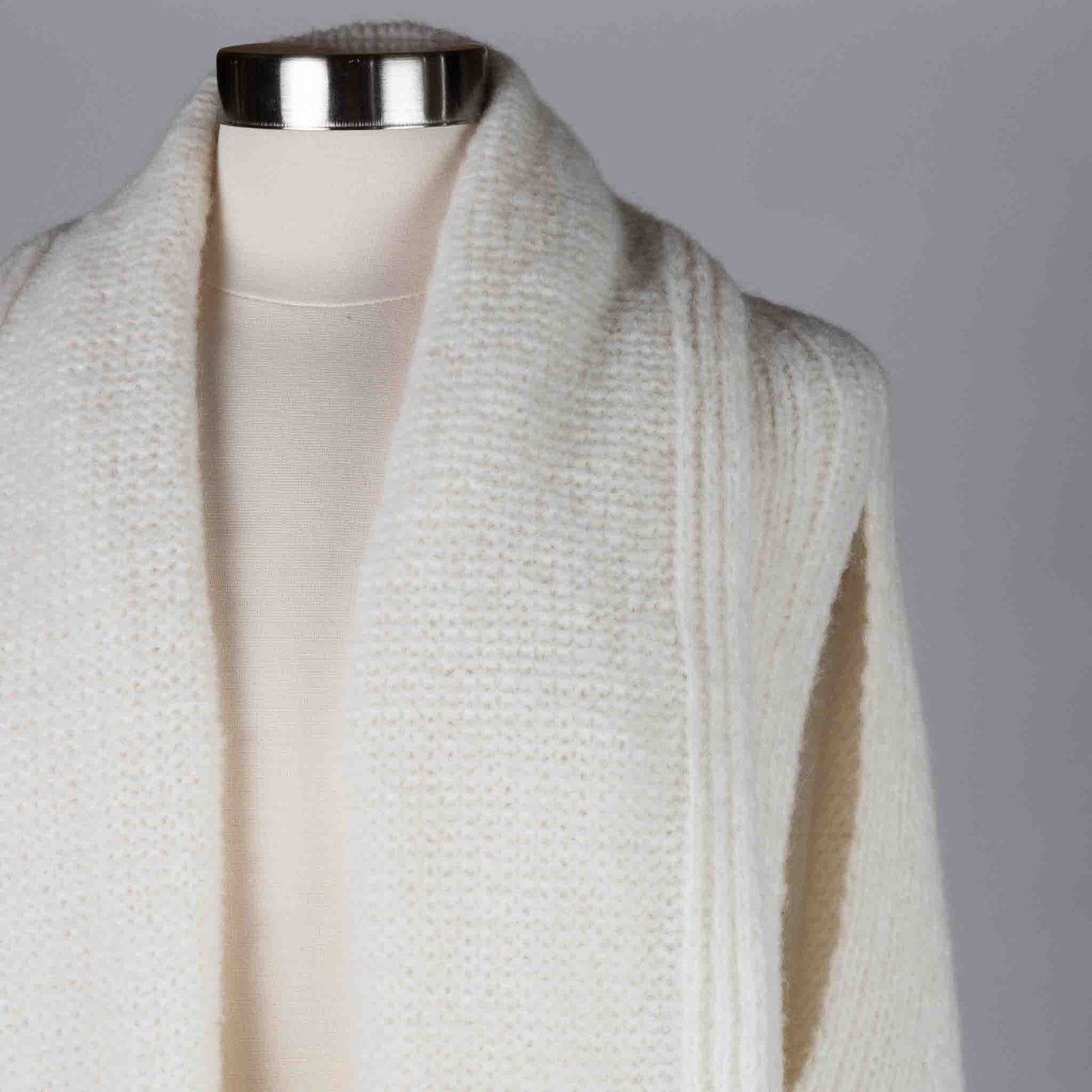 Wrap shawl alpaca/polymide 38L ivory