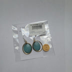 Earrings oval patina bronze/copper 2L br/teal