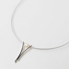 Necklace wire V pend pearl/strlg 19.5L silv/white