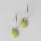 Earrings pull thru serpentine/strlg 2L silver/grn