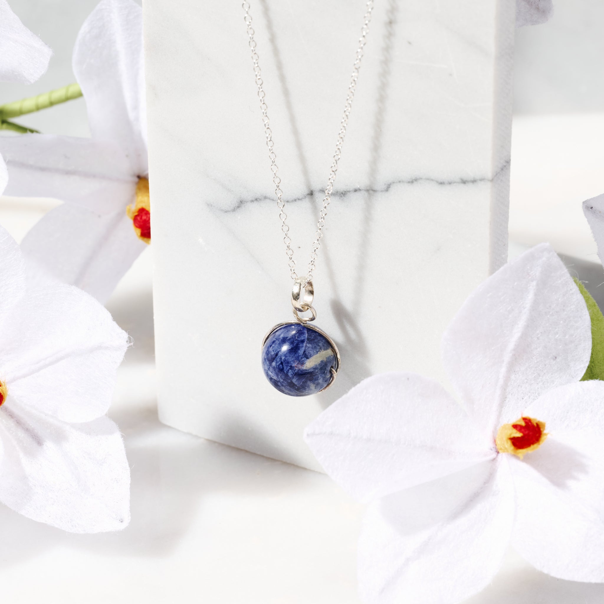 Khasi Kay Sterling Silver Sodalite Necklace
