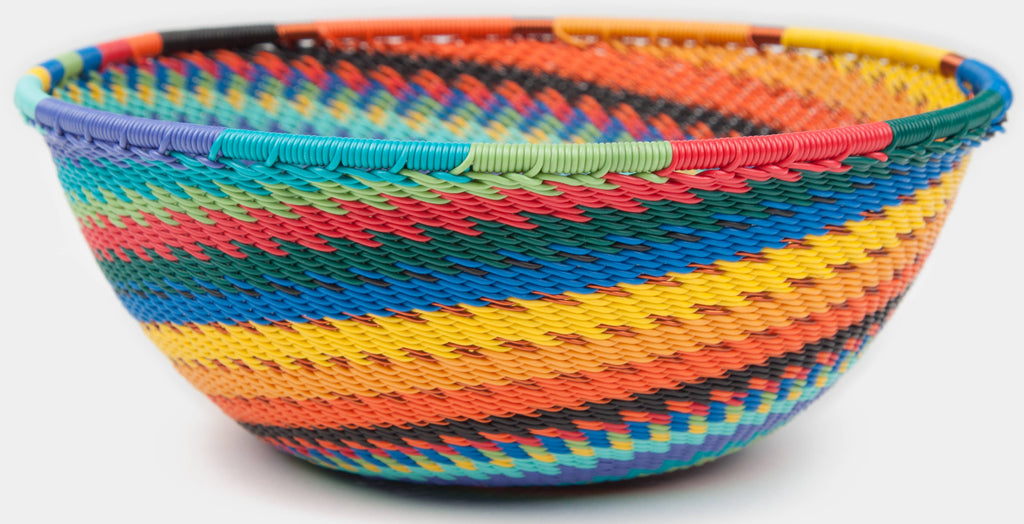 Medium Round Zulu Wire Basket, Assorted Colors^