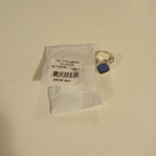 Ring cuff flower petal sterling .75L/.75D silv/blu