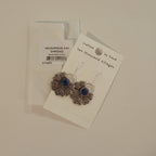 Earrings floral fan sodalite/strlg 1.5L silv/navy