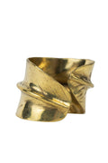 Ring wrap tapered cinchona leaf brass .75W brass