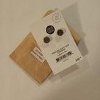 Earrings post peace acrylic/mtl .3D silv/multi