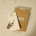 Earrings rain drop dried flower/resin 2L prpl/wht