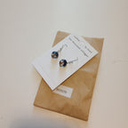 Earrings mini tree of life resin/stone .4Dx1L