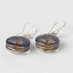 Earrings mini tree of life resin/stone .4Dx1L