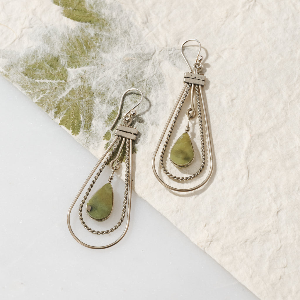 "Ayni" Serpentine Stone Earrings