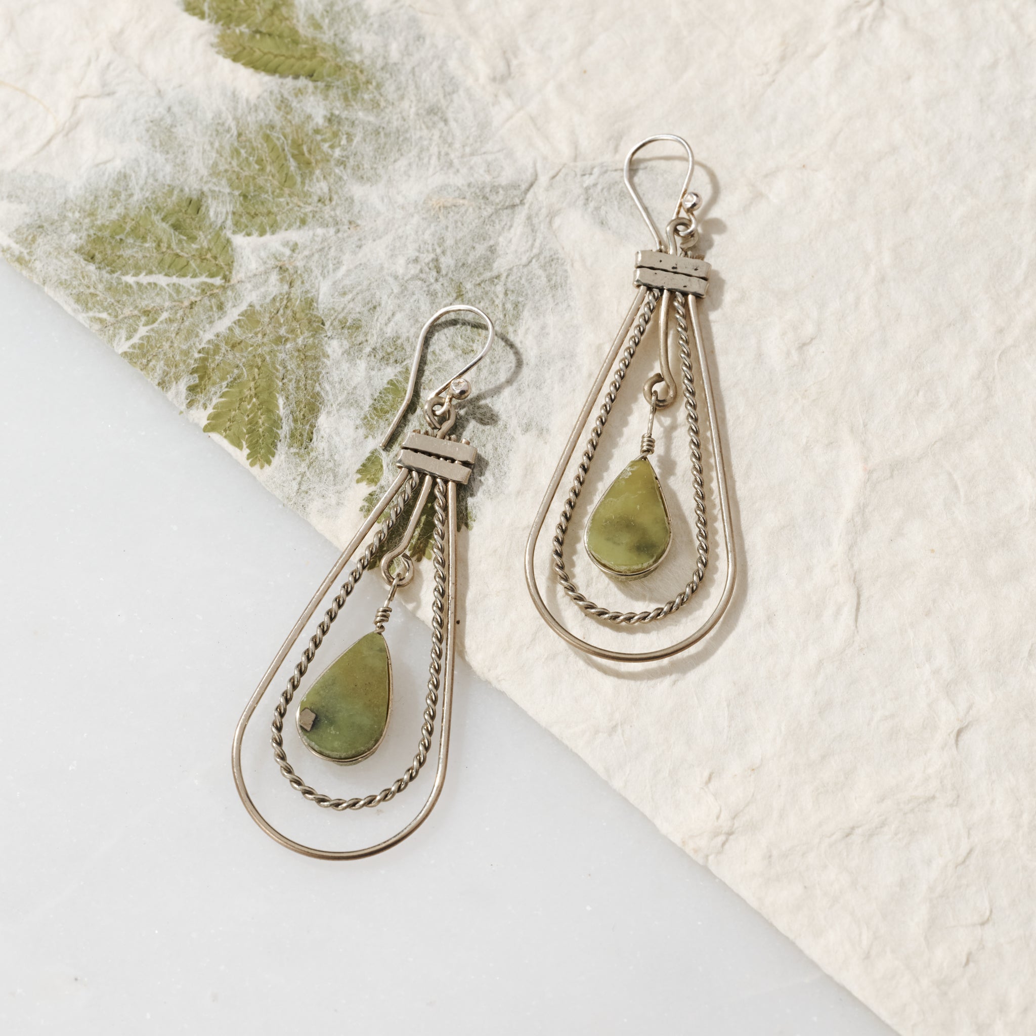 "Ayni" Serpentine Stone Earrings