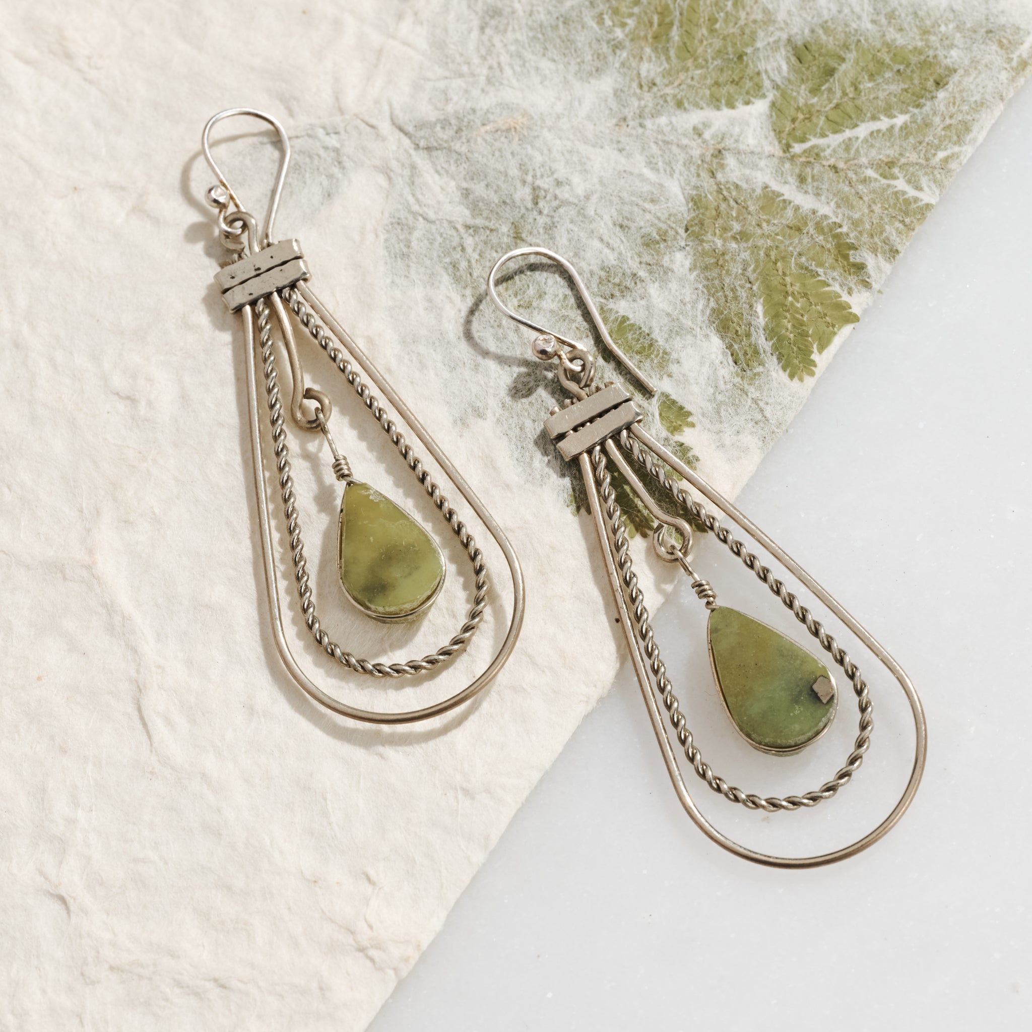 "Ayni" Serpentine Stone Earrings