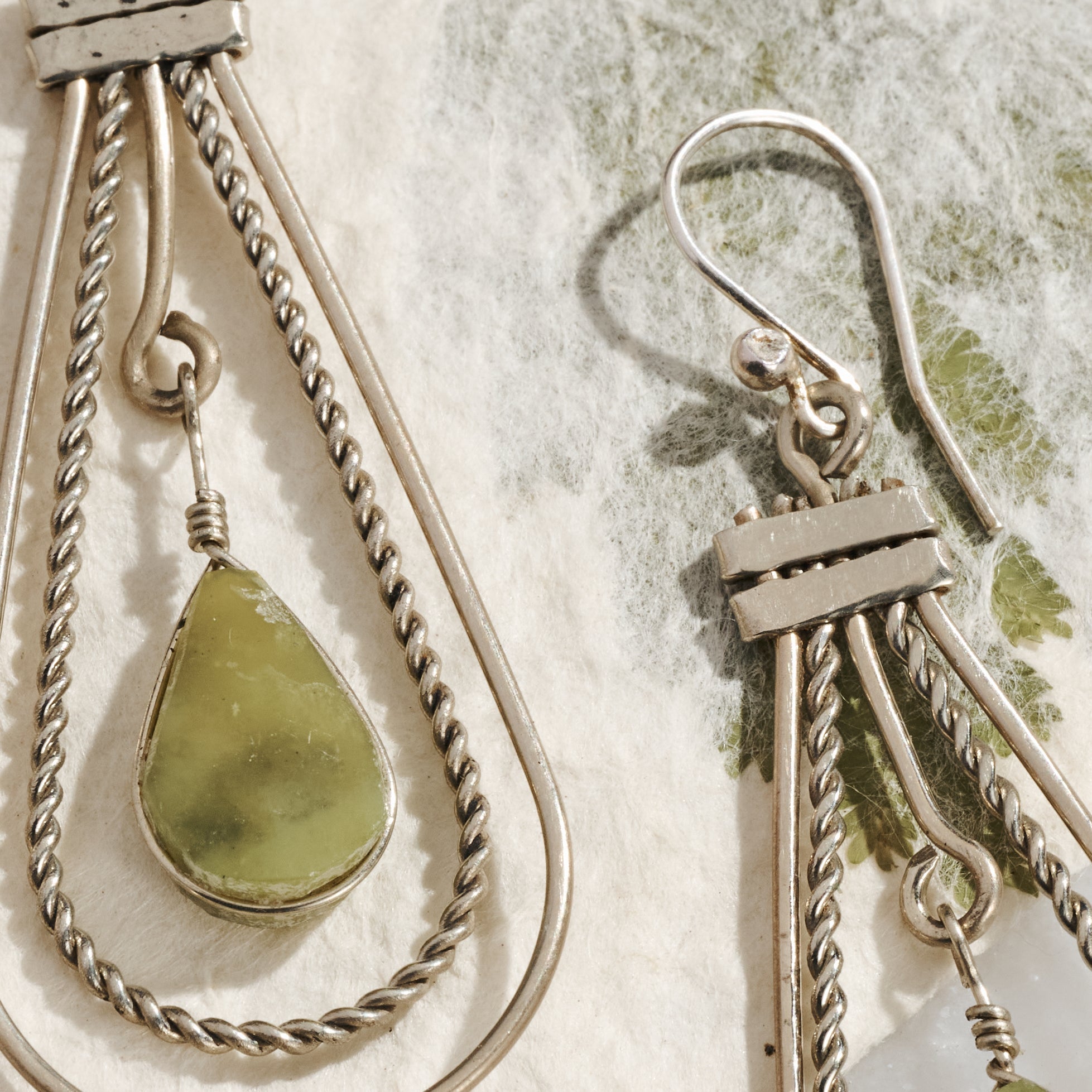 "Ayni" Serpentine Stone Earrings