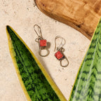 "Chala" Red  Spondylus Shell Earrings