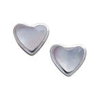 Earrings post heart MOP/silv .25D