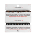 Bracelets to share s/2 w/card lava stn/wd blk/brn