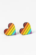 Rainbow Heart Gourd Earrings