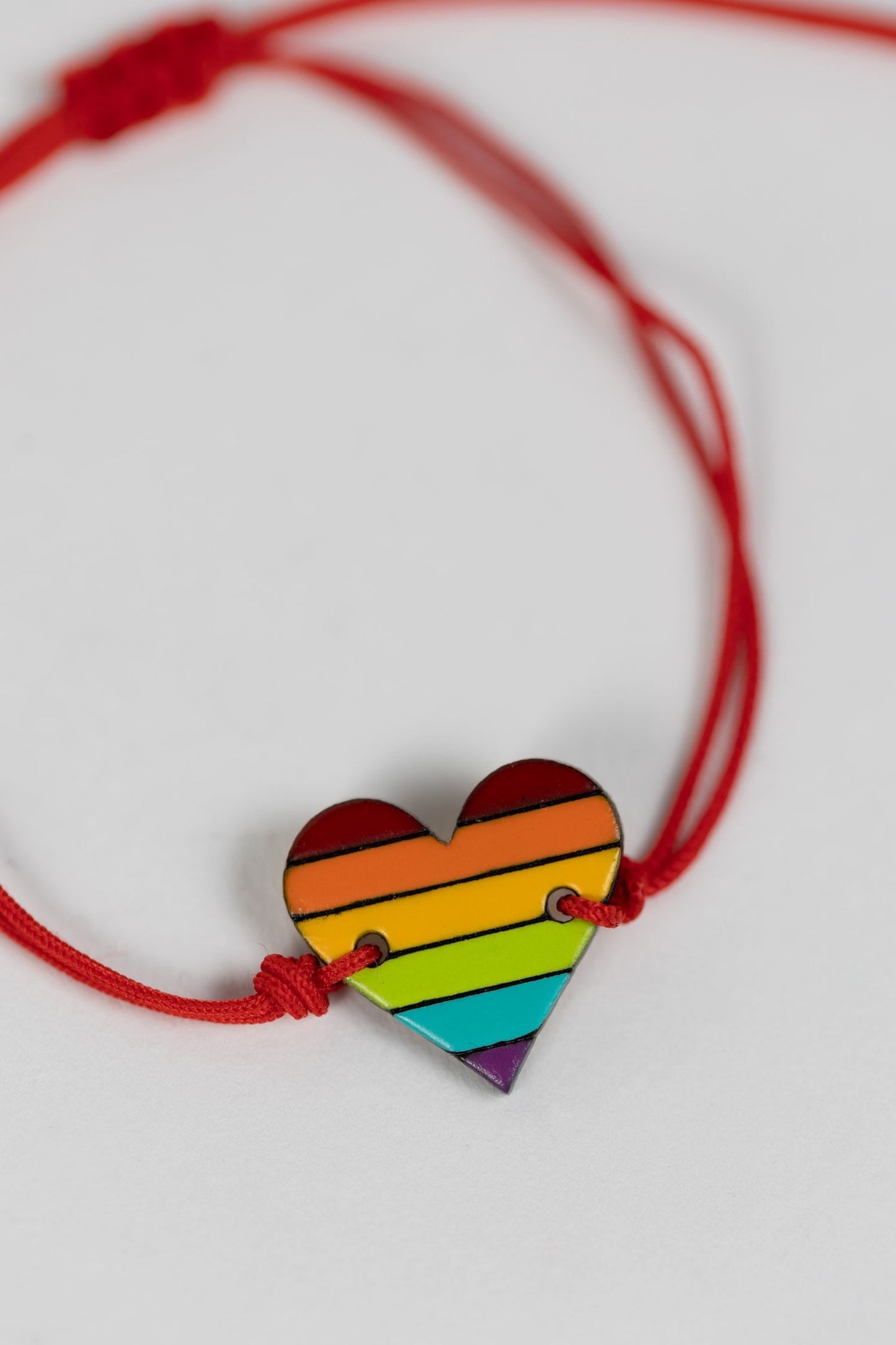 Rainbow Heart Adjustable Bracelet