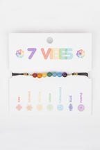 Bracelet 7 Vibes 7 stones/cord black/multi