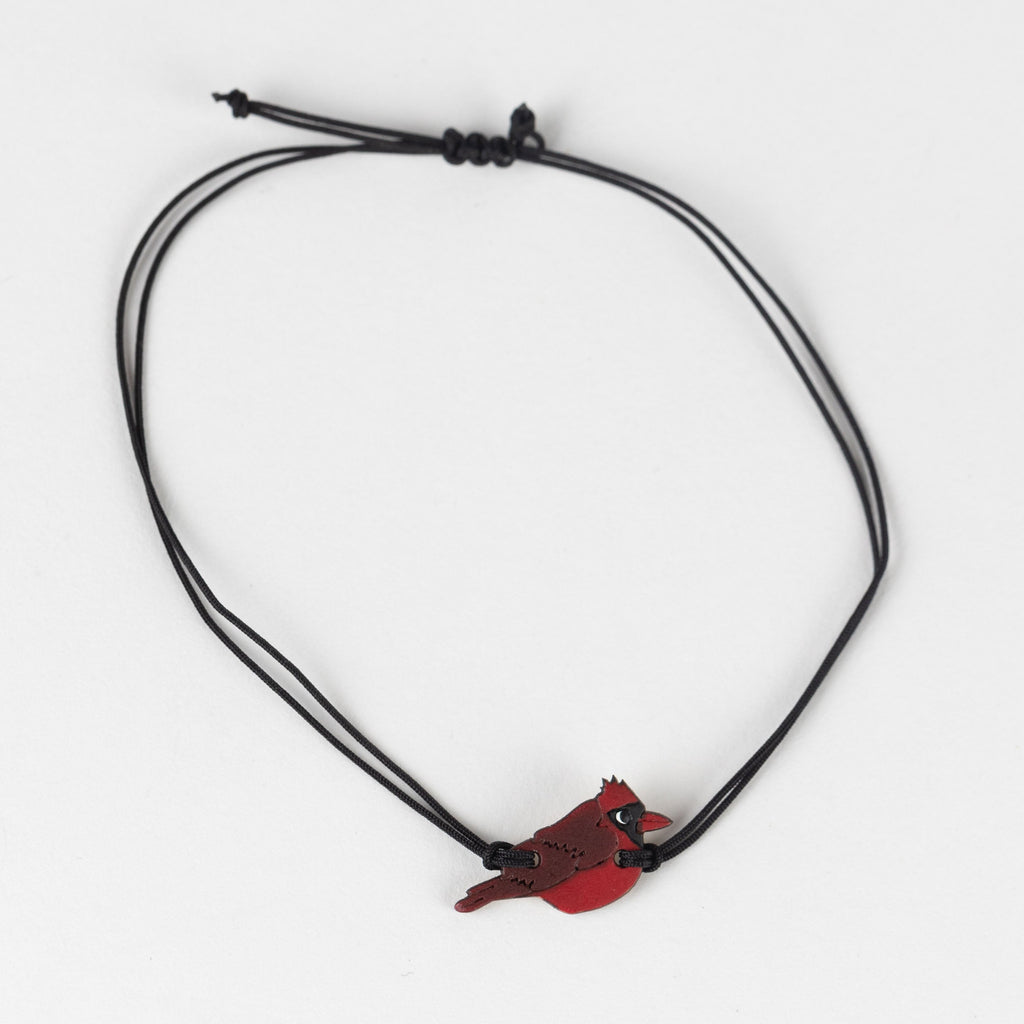 Bracelet cardinal M/2 gourd/acrylic adj red/blk