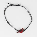 Bracelet cardinal M/2 gourd/acrylic adj red/blk