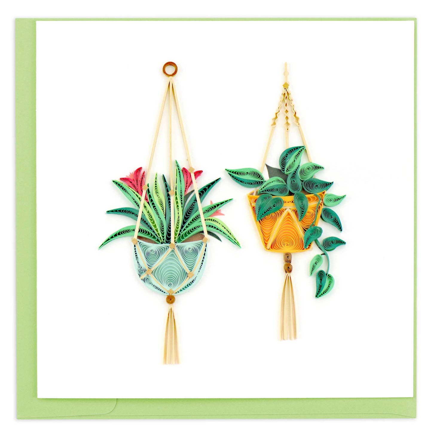 Quilled Greeting Card, "Macrame Plant Hangers"