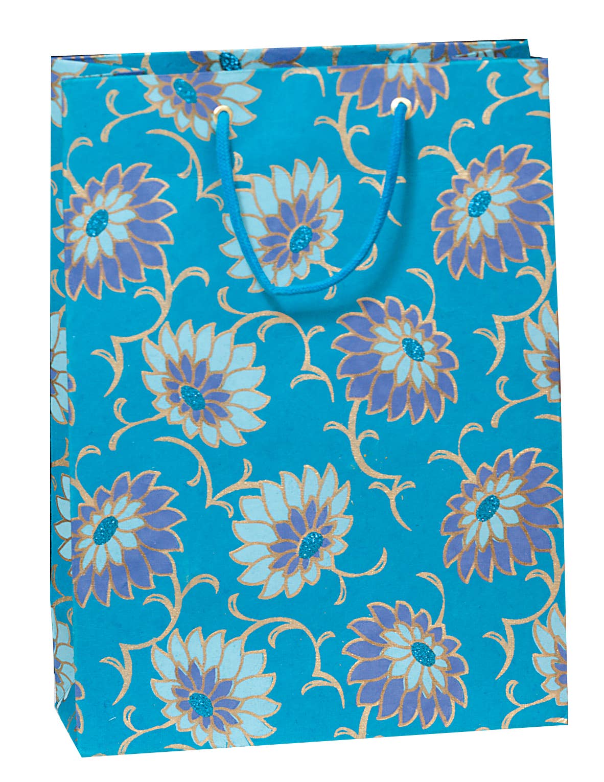 Turquoise Flower Tree-free Gift Bag - Medium
