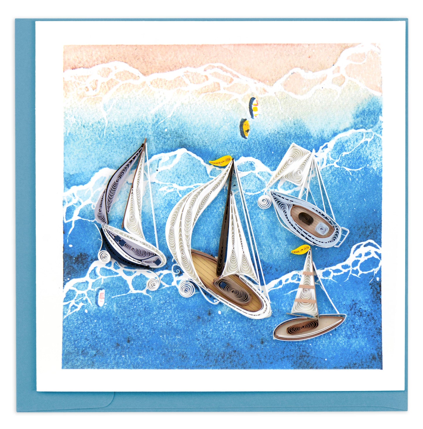 Quilled Greeting Card, "Sailboat Fleet"