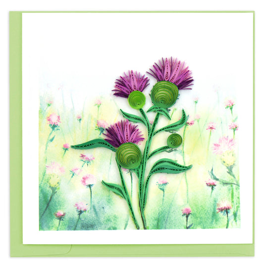 Quilled Greeting Card, "Thistle"