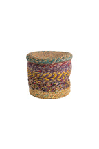 Basket lidded machine stitched sari 8Dx8H asst