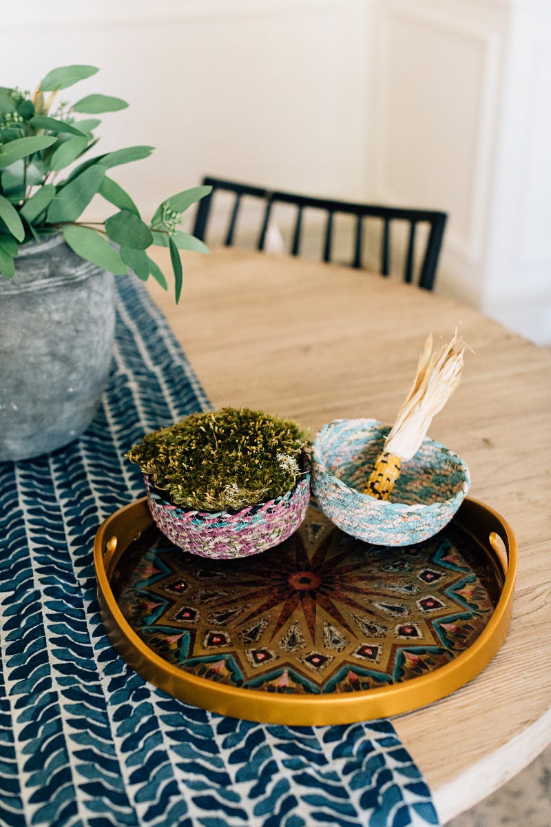 Swirling Sari Basket^