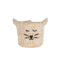 Cat Face Jute Basket - 4.5"H
