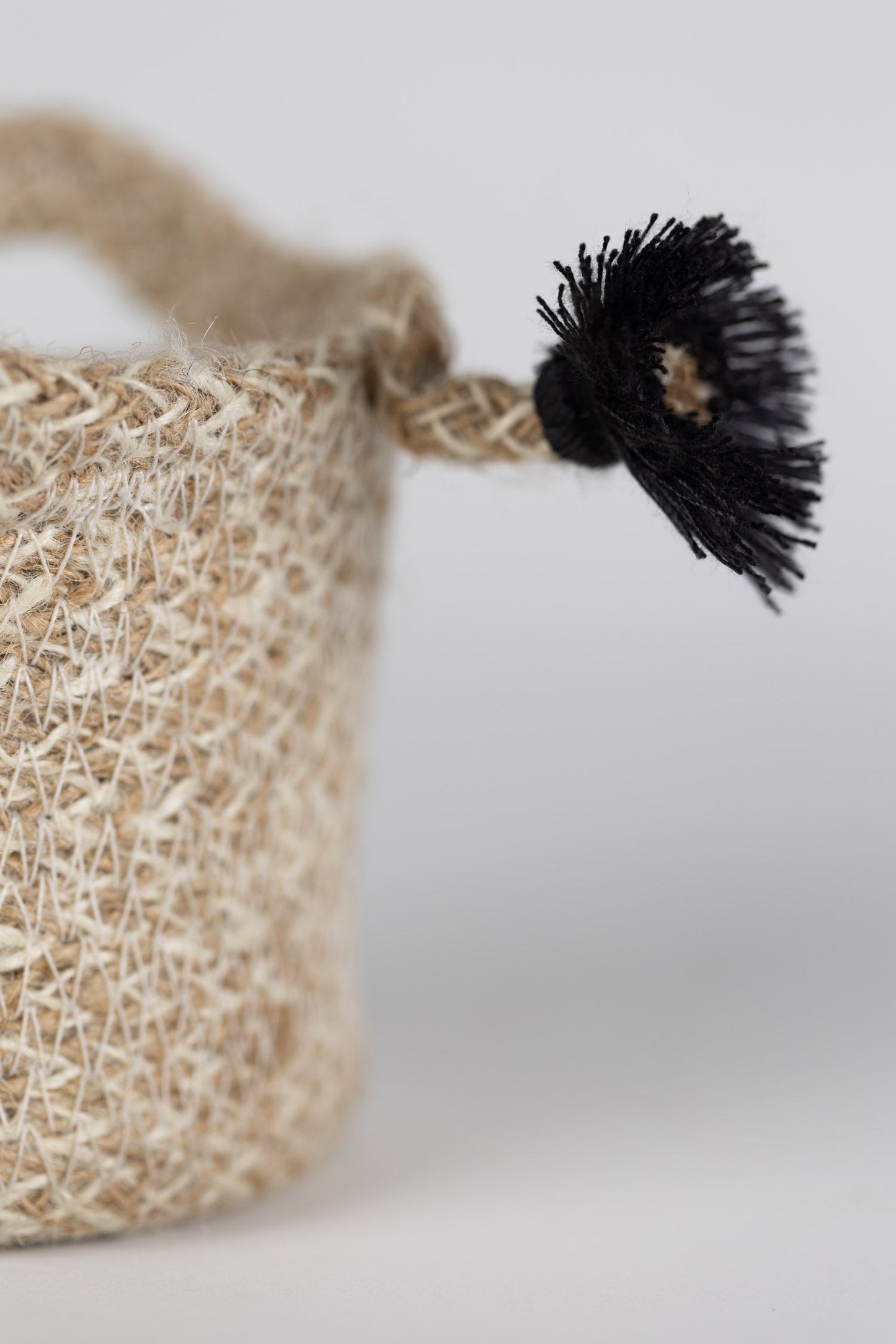 Cat Face Jute Basket - 4.5"H