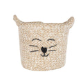 Cat Face Jute Basket - 5.75"H