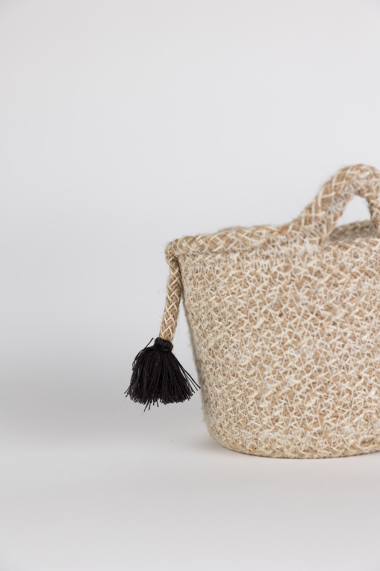 Cat Face Jute Basket - 5.75"H