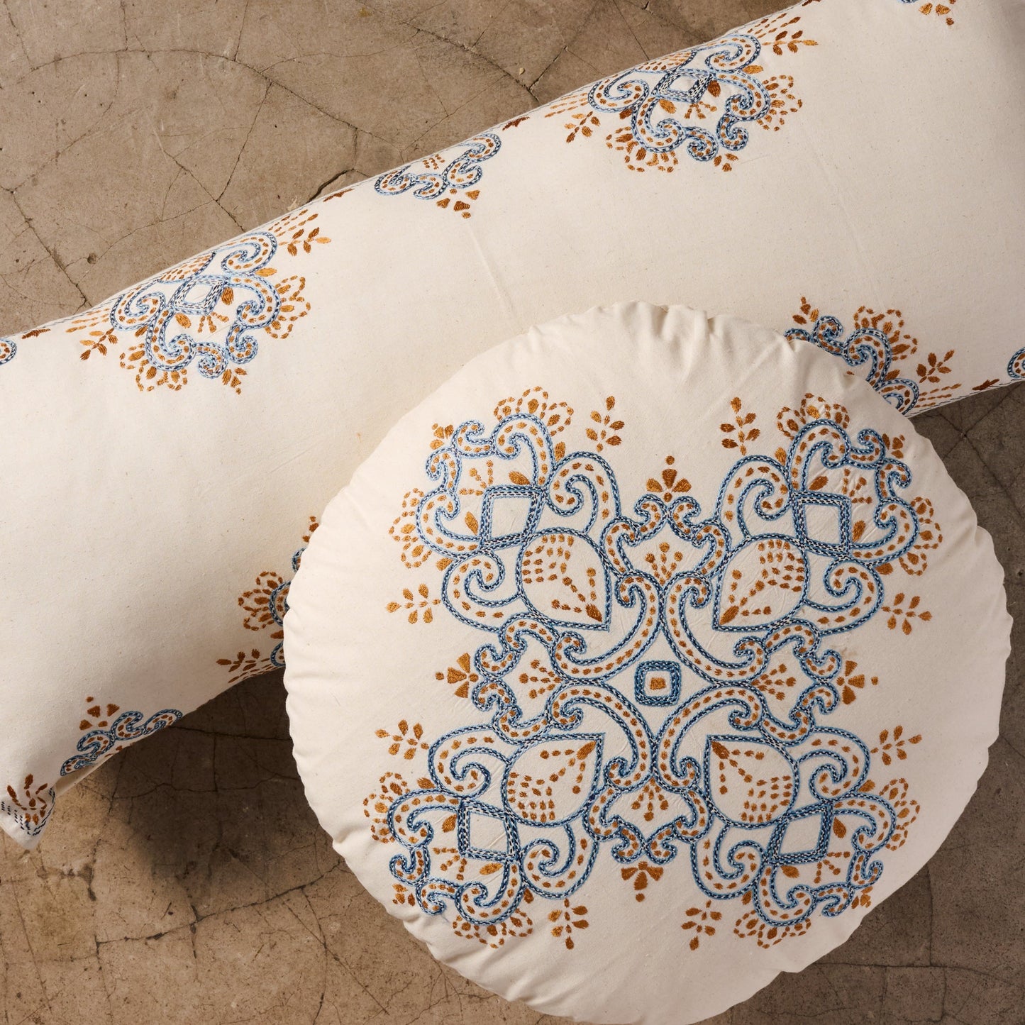 Jatila Hand Embroidered Lumbar Pillow