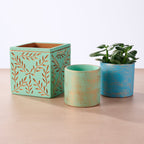 Chota Terracotta Mini Planter - Light Blue