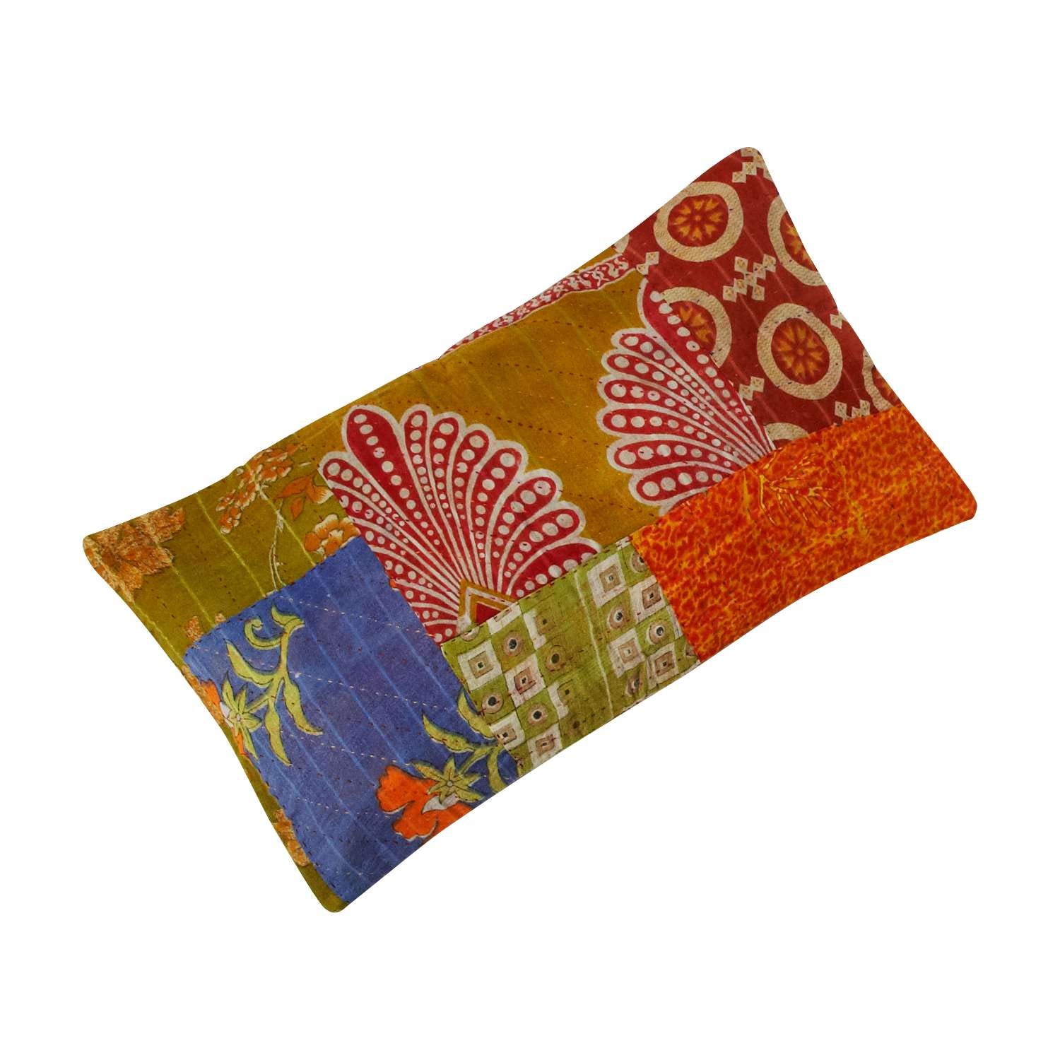 Pillow recyc sari 19x11 asst