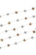 Garland stars M/5 palm leaf 14 ft gold/silver