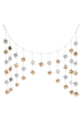 Valance stars M/3 palm leaf 37Wx23H gold/silver