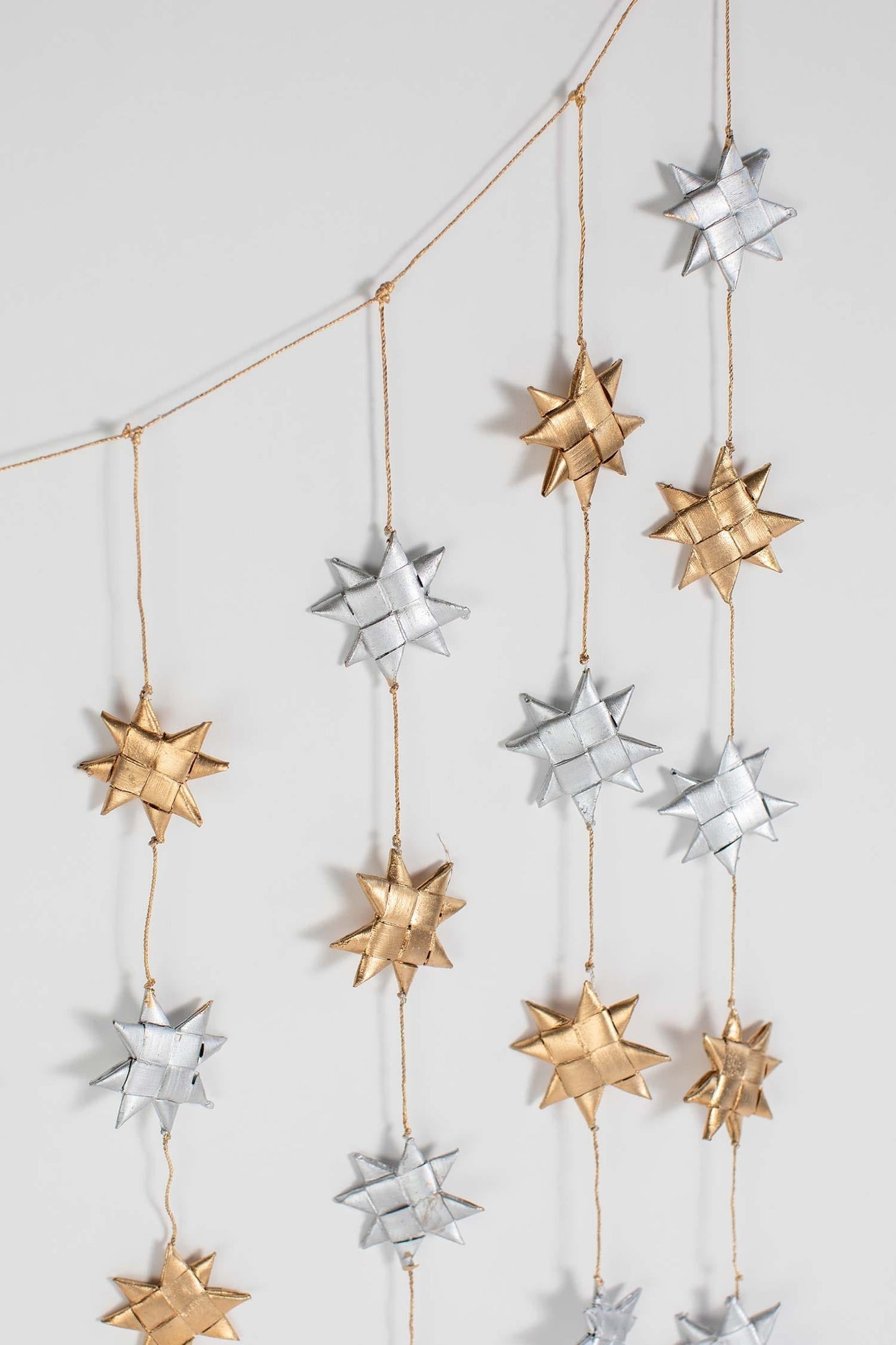 Valance stars M/3 palm leaf 37Wx23H gold/silver