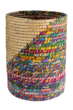 Basket sari wrapped kaisi grass 16Dx20H nat/asst