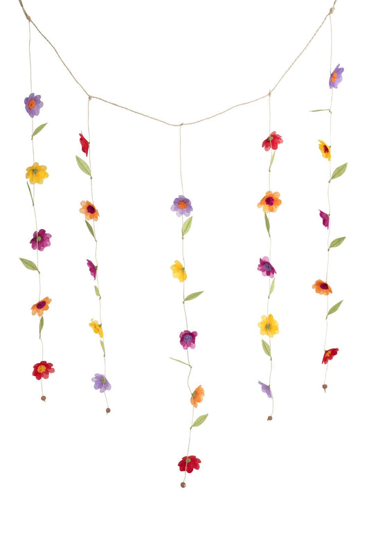 Valance flowers silk paper 40Wx30L multi brights